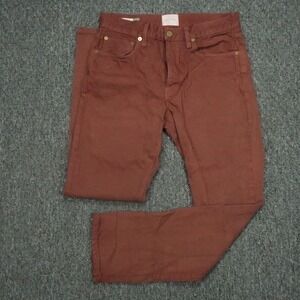 Sid Mashburn Jeans Mens 30x30 Red Burgundy Chino 5 Pocket Straight Button Fly